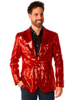 Blazer à paillettes rouges - Suitmeister