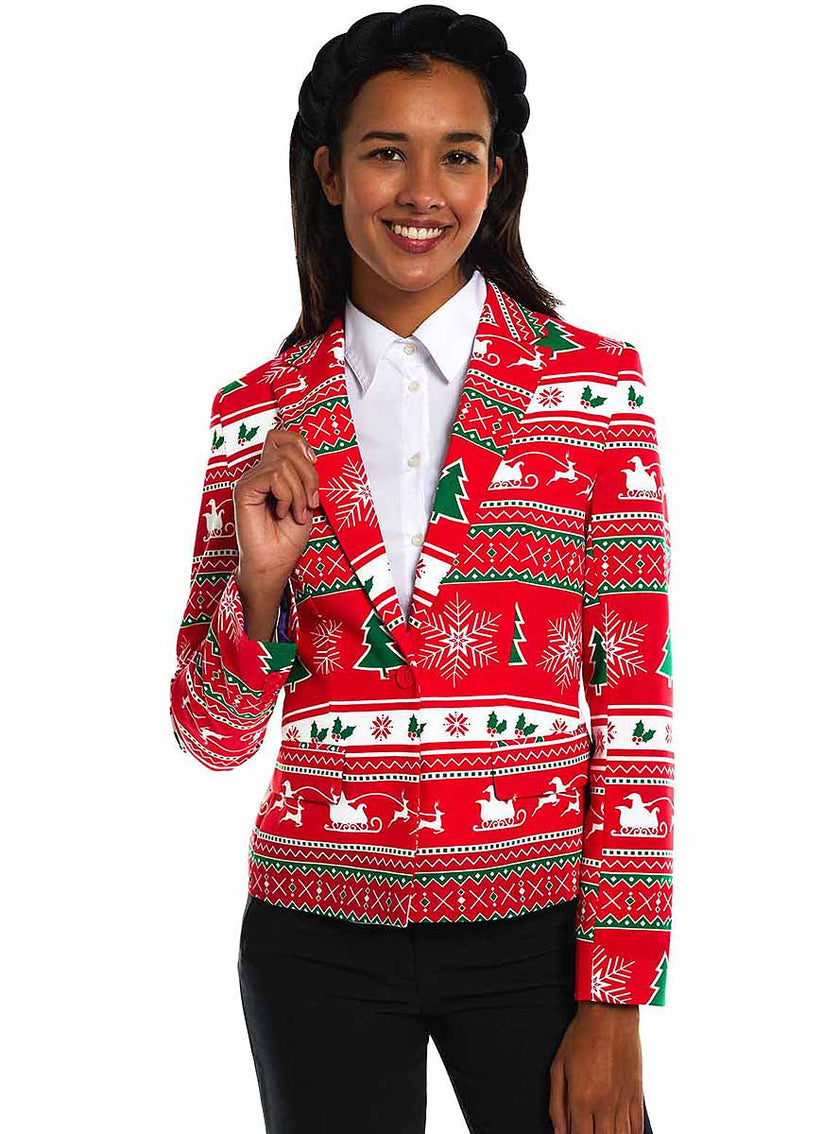 Blazer noël rouge femme - Opposuits