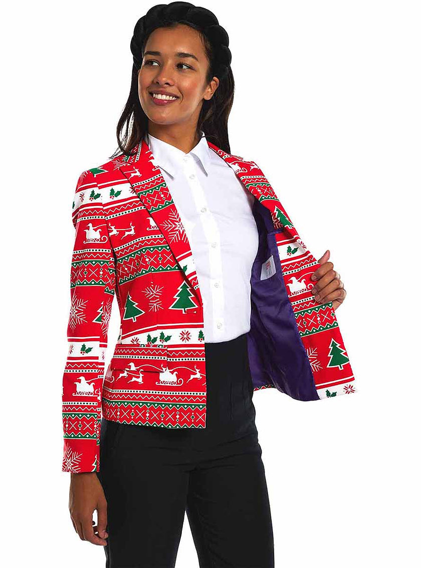 Blazer noël rouge femme - Opposuits