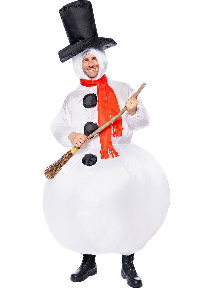 Déguisement bonhomme de neige gonflable adulte