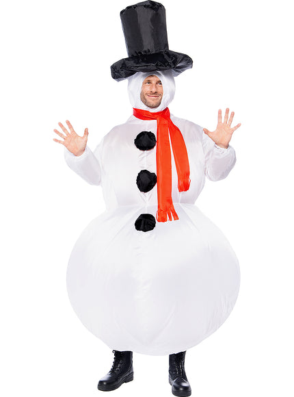 Déguisement bonhomme de neige gonflable adulte