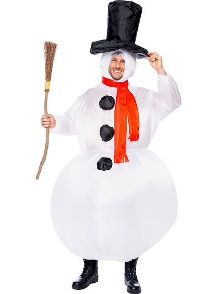 Déguisement bonhomme de neige gonflable adulte