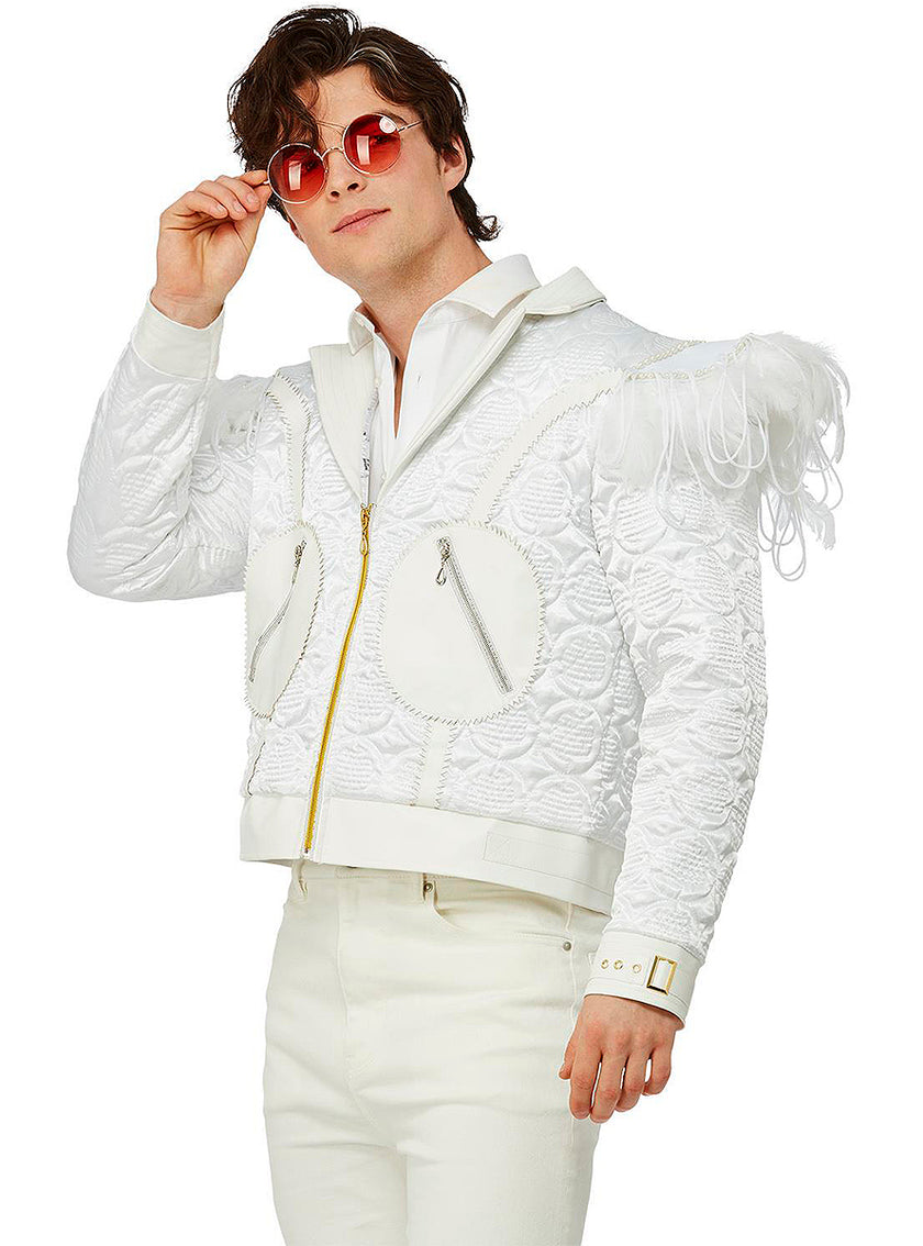 Veste Elton John avec plumes homme