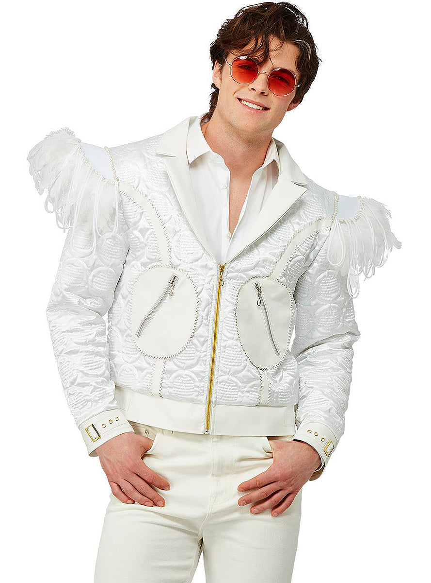 Veste Elton John avec plumes homme