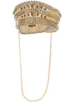 Casquette de capitaine de festival dorée avec ornements