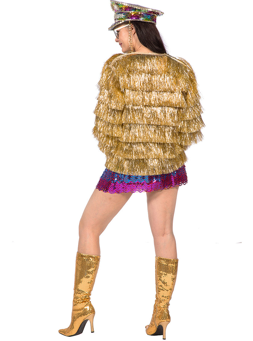 Veste festival dorée femme