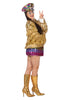 Veste festival dorée femme
