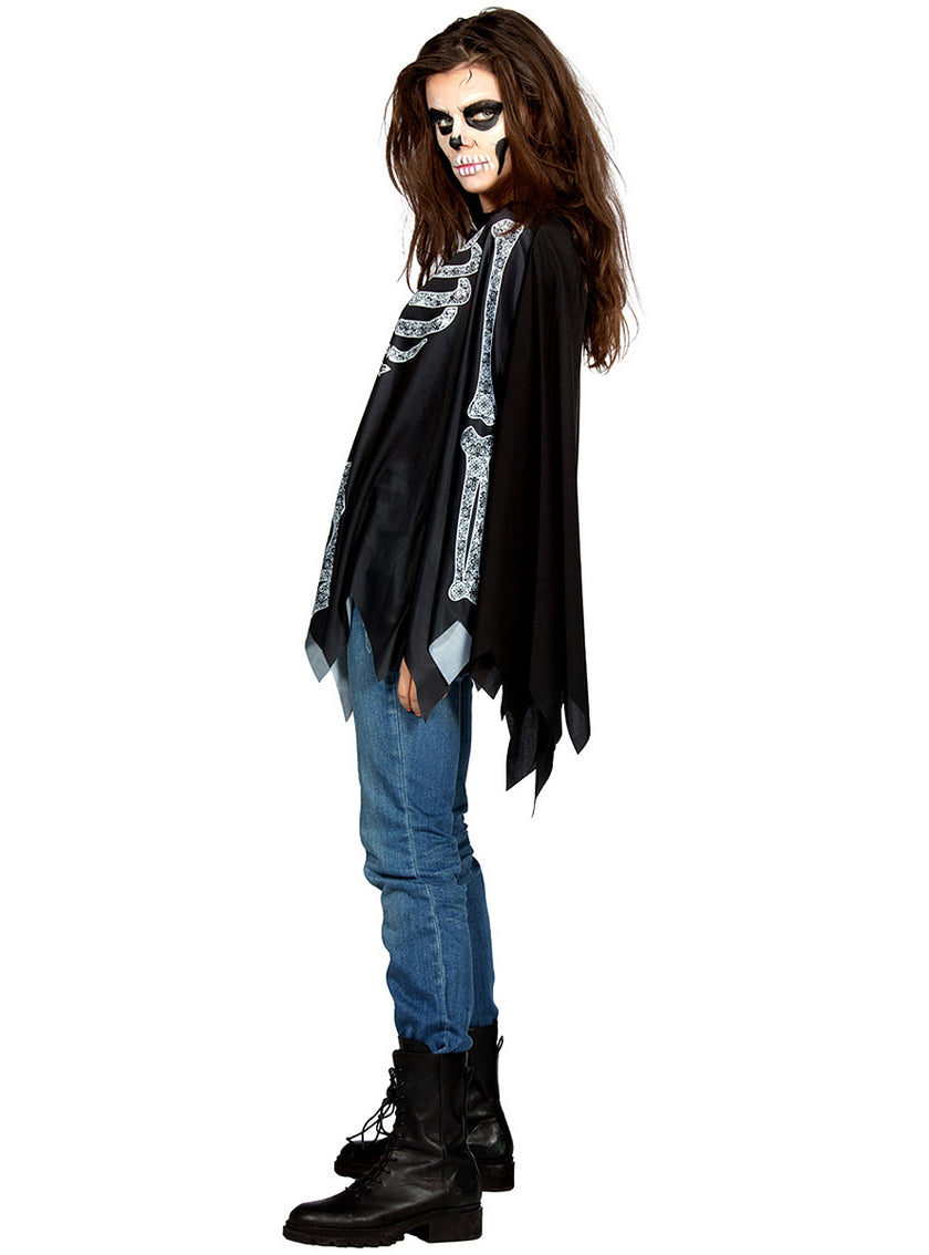 Poncho squelette adulte