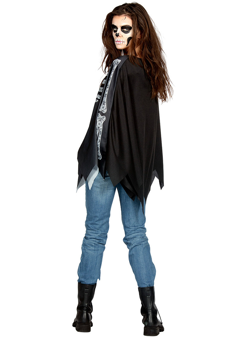 Poncho squelette adulte