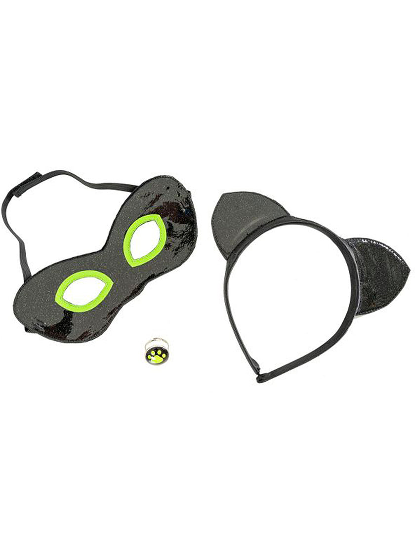 Serre-tête, masque et bague de Chat Noir