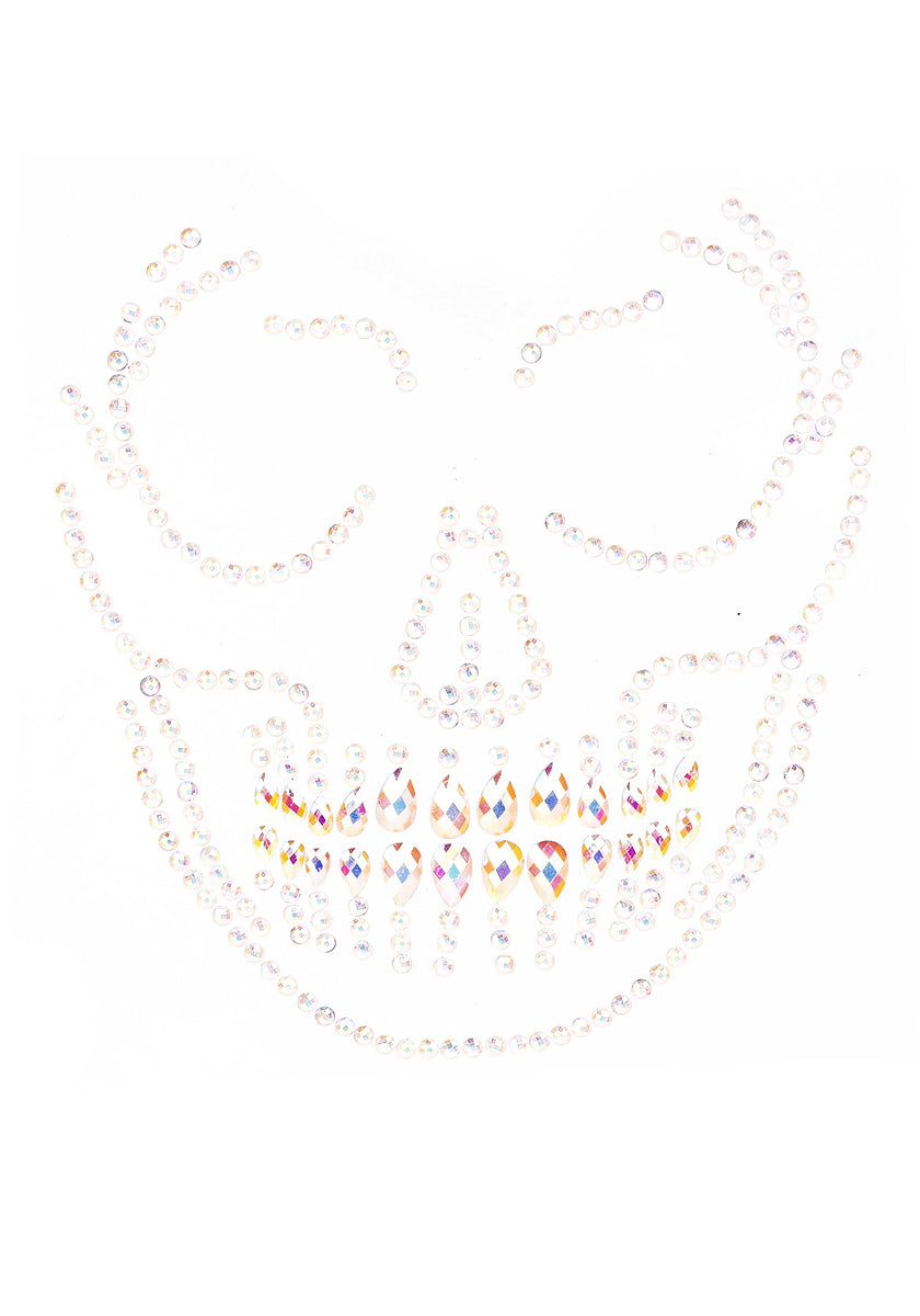 Bijoux autocollants visage squelette phosphorescents