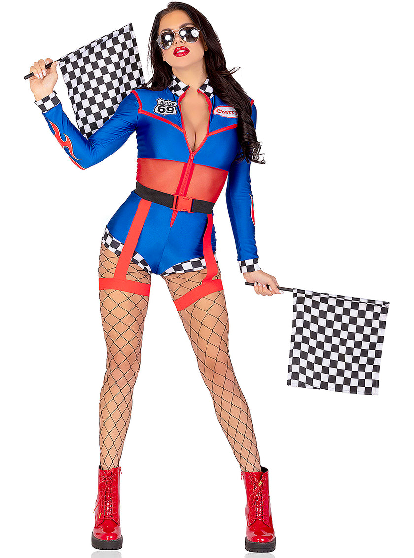 Déguisement pilote de course sexy femme