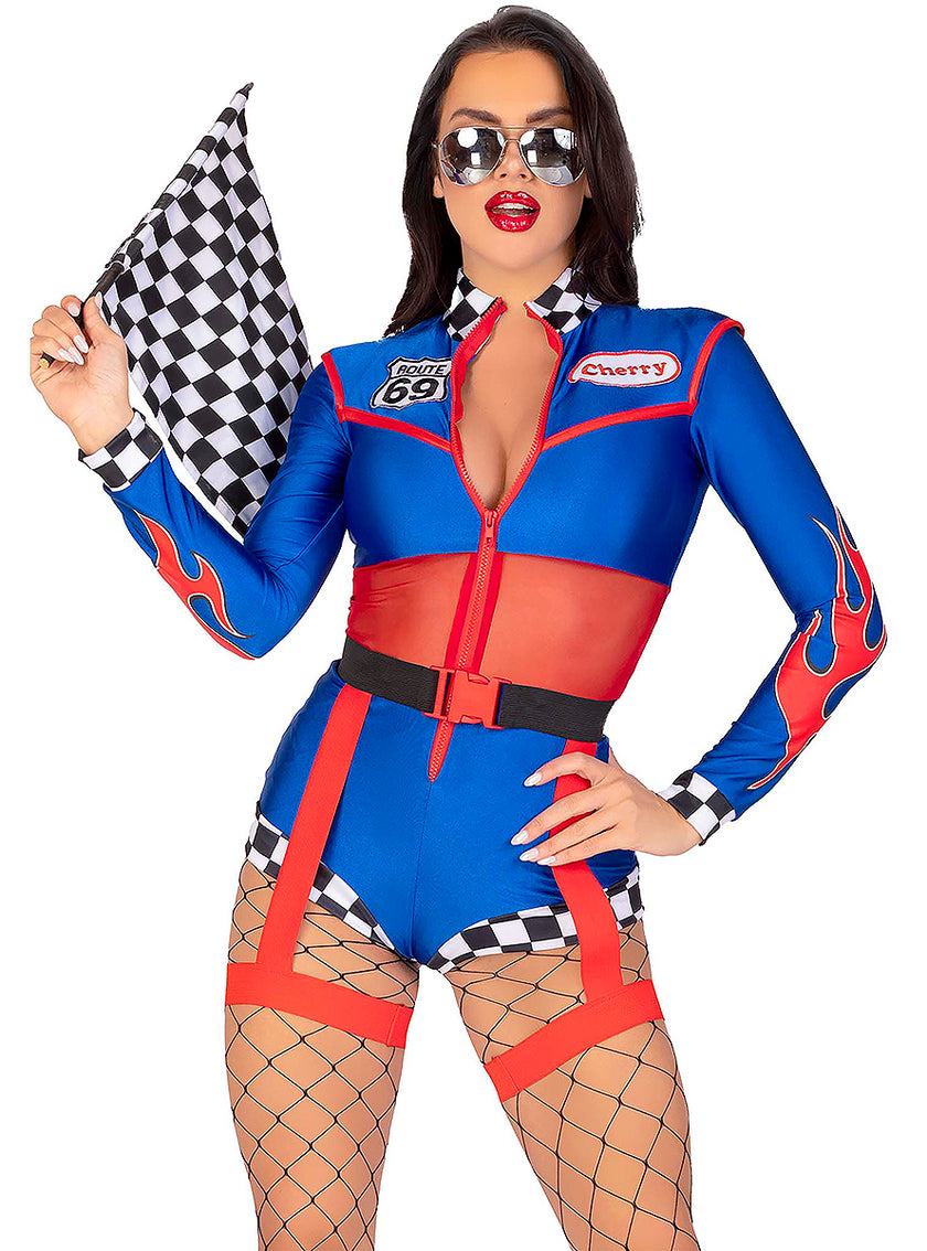 Déguisement pilote de course sexy femme