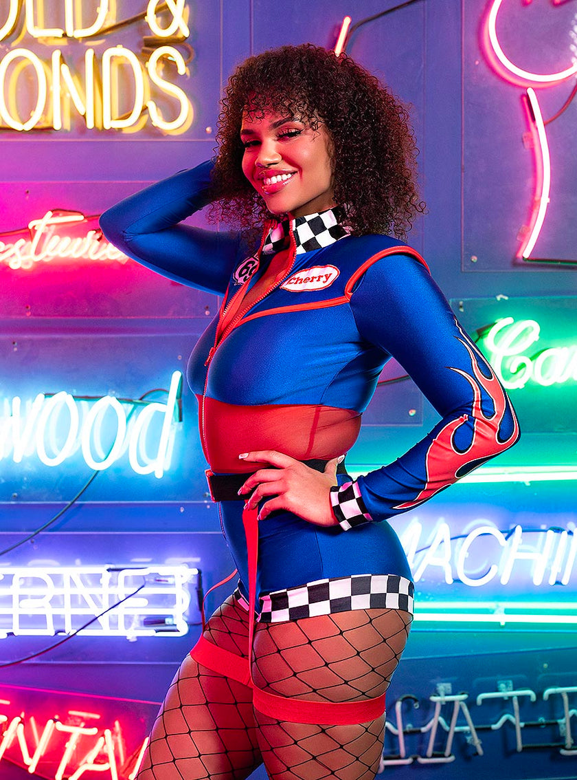 Déguisement pilote de course sexy femme