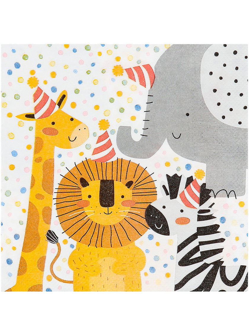 20 serviettes en papier de animaux (33 x 33 cm) - Safari