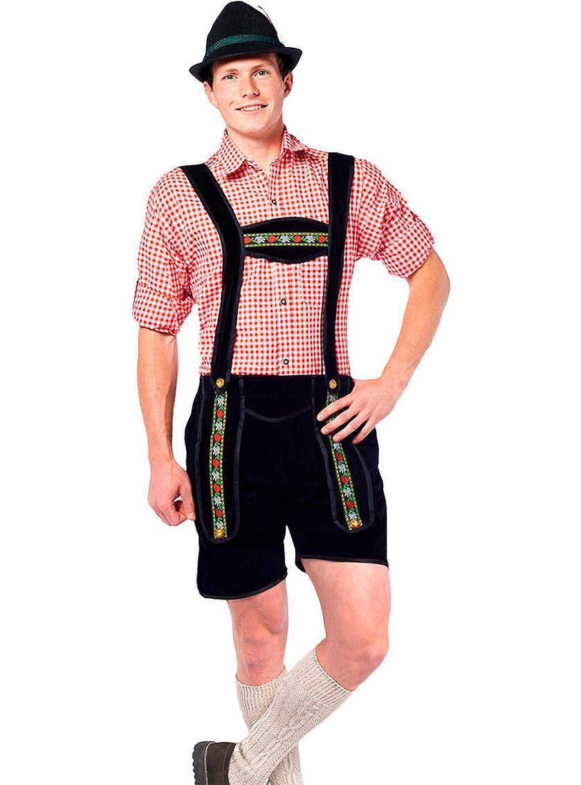 Déguisement Tyrolien  Lederhosen noir court