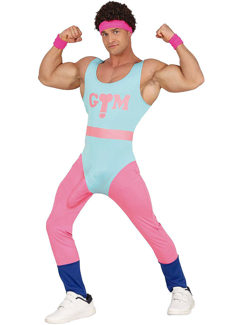 Déguisement aérobic années 80 avec surprise pour homme