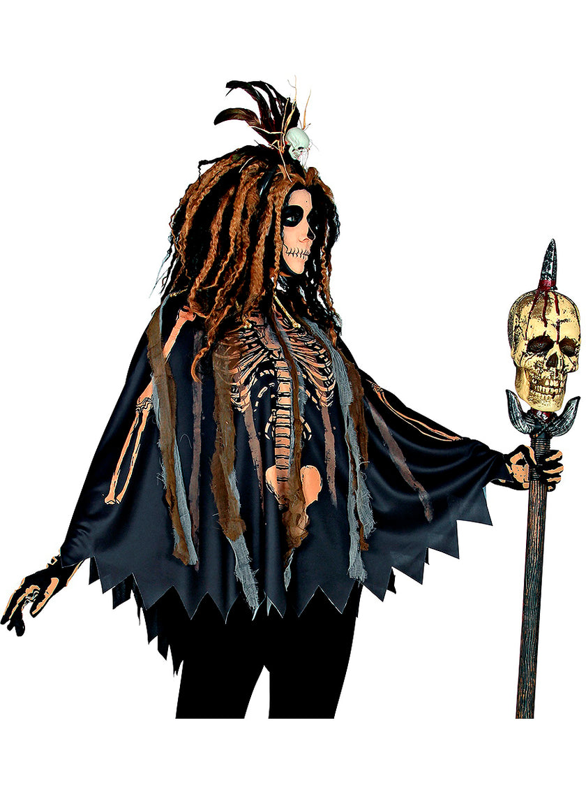 Poncho squelette vaudou femme
