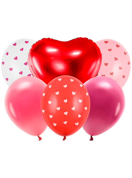 6 ballons cœurs Saint Valentin