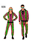 Déguisement survêtement années 80 animal print phosphorescent adulte