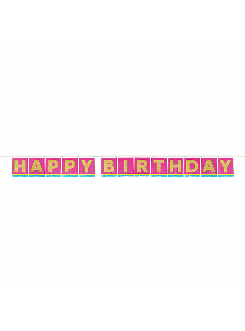 Guirlande Happy Birthday multicolore (33x33cm) - Bright Triangle