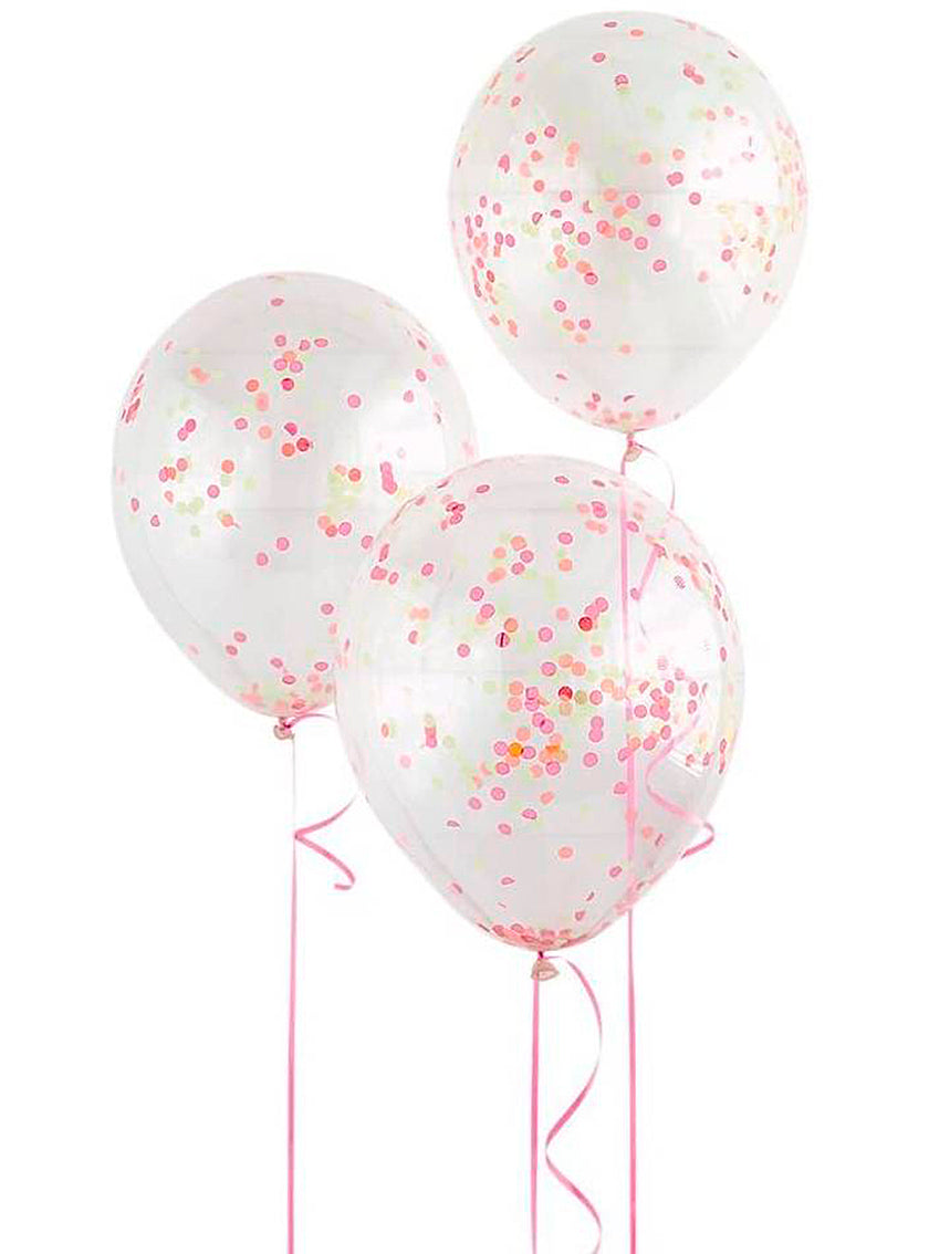 6 ballons en latex avec confettis