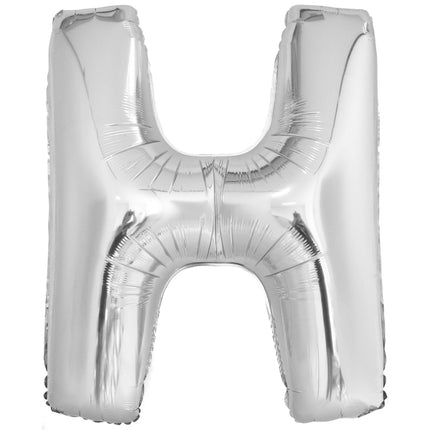 Ballon lettre H argenté (86 cm)