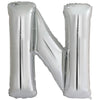 Ballon lettre N argenté (86 cm)