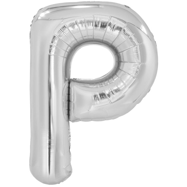 Ballon lettre P argenté (86 cm)