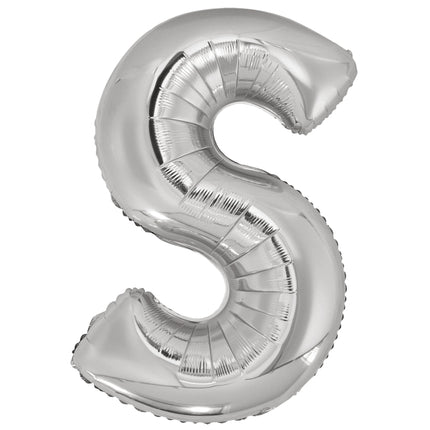Ballon lettre S argenté (86 cm)