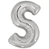 Ballon lettre S argenté (86 cm)