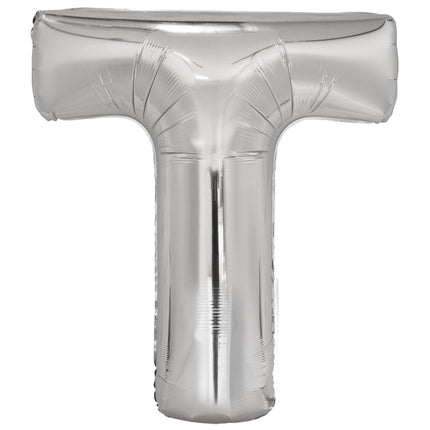 Ballon lettre T argenté (86 cm)