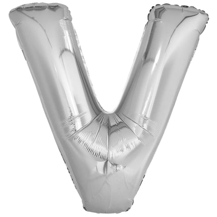 Ballon lettre V argenté (86 cm)
