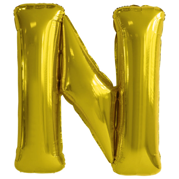 Ballon lettre N doré (86 cm)