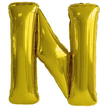 Ballon lettre N doré (86 cm)