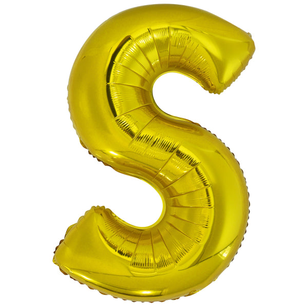 Ballon lettre S doré (86 cm)