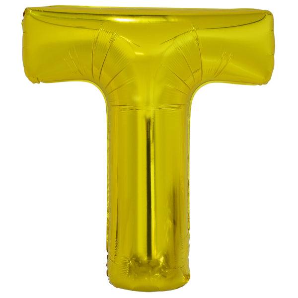 Ballon lettre T doré (86 cm)