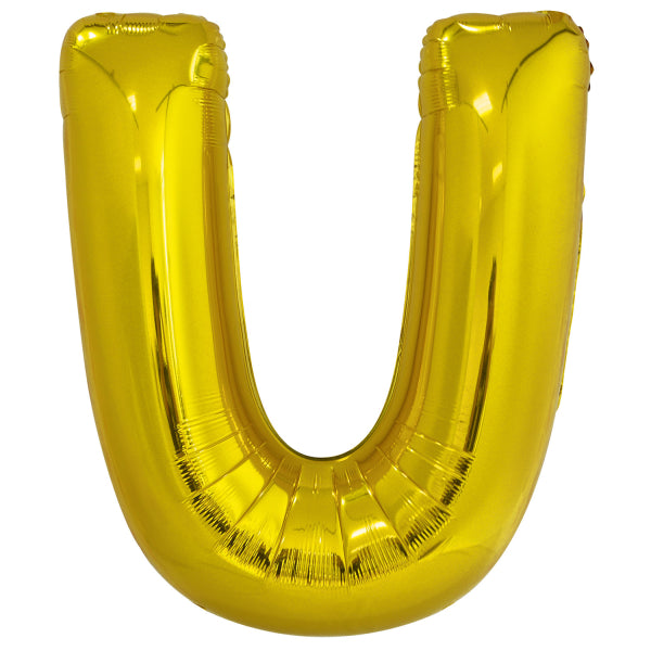 Ballon lettre U doré (86 cm)