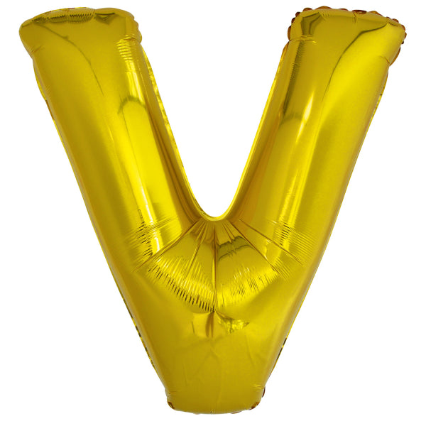 Ballon lettre V doré (86 cm)