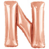Ballon lettre N rose gold (86 cm)