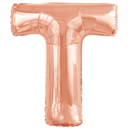 Ballon lettre T rose gold (86 cm)