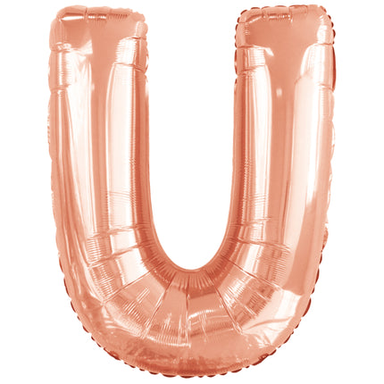 Ballon lettre U rose gold (86 cm)