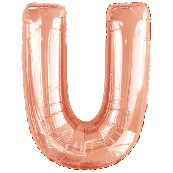 Ballon lettre U rose gold (86 cm)