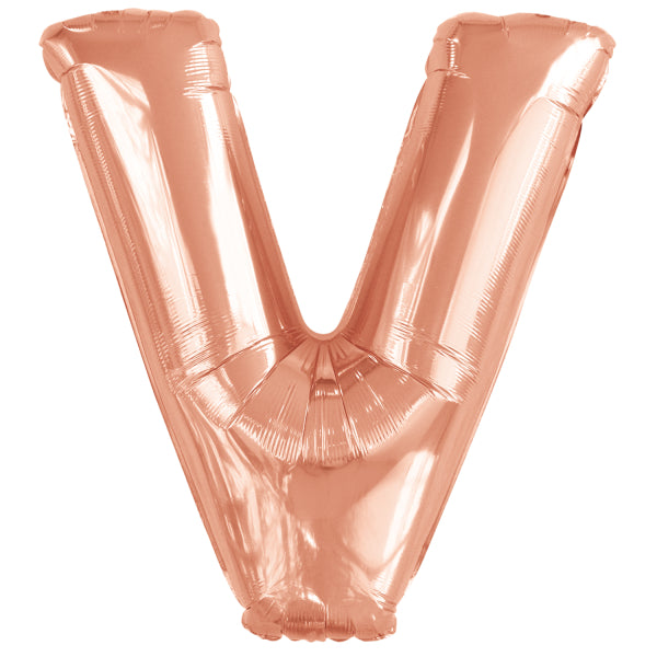 Ballon lettre V rose gold (86 cm)