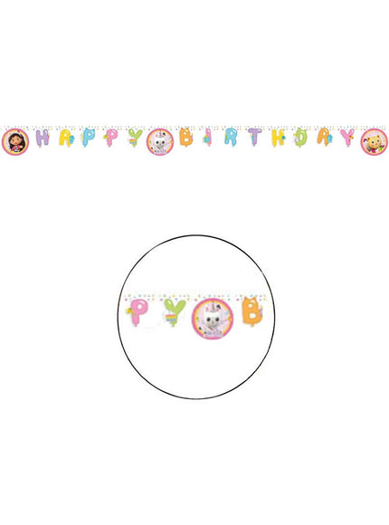 Guirlande Happy Birthday Gabby et la maison magique