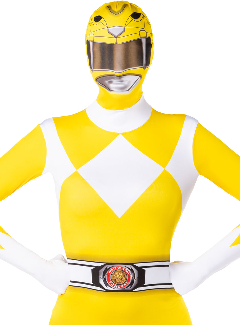 Déguisement Power Ranger jaune en seconde peau
