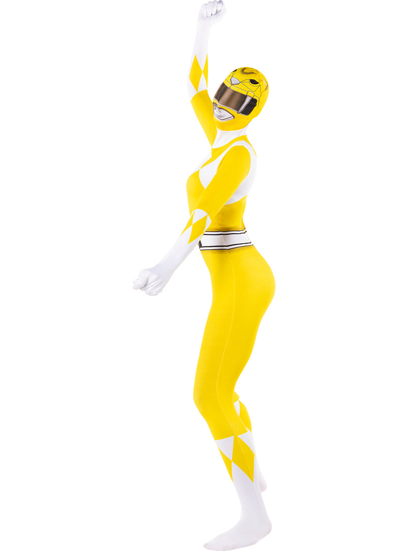 Déguisement Power Ranger jaune en seconde peau