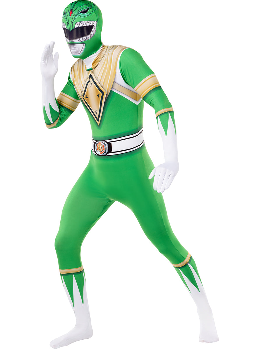 Déguisement Power Ranger vert en seconde peau