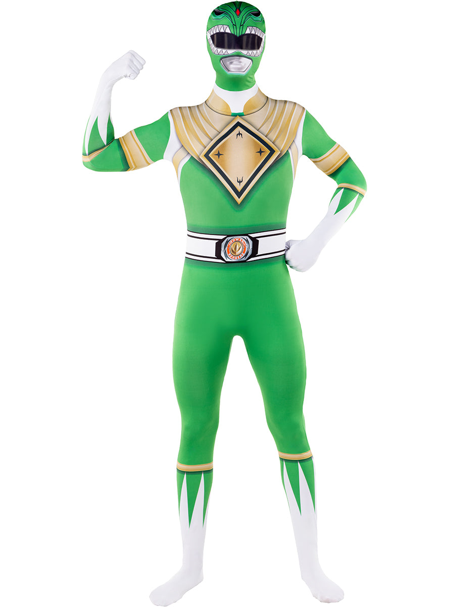 Déguisement Power Ranger vert en seconde peau