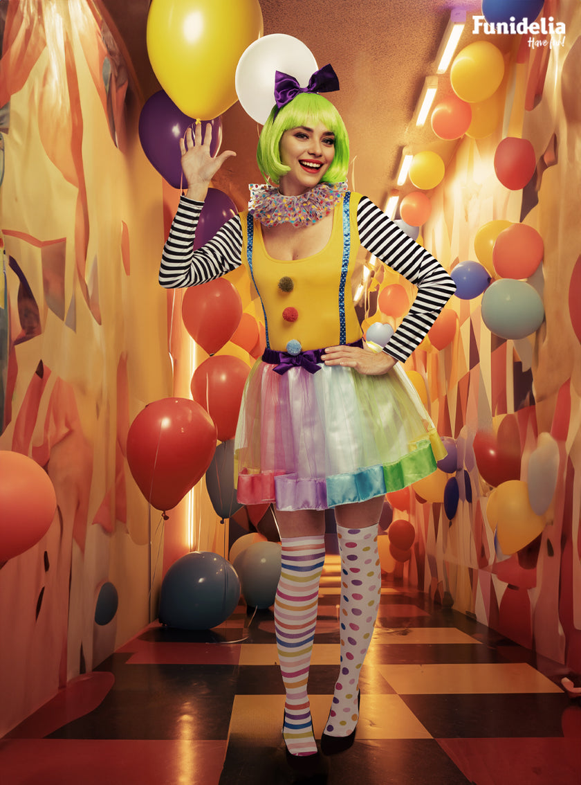 Costume de clown de luxe pour femme en grande taille